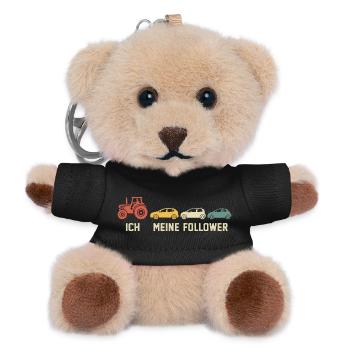 Traktor Bauer Meine Follower Landwirt  - Teddy Schlüsselanhänger - Schwarz - Vorne