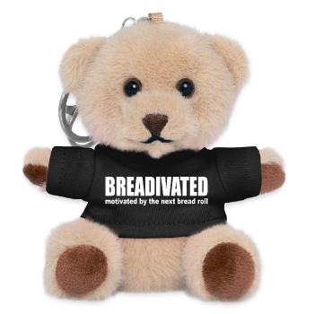 Breadivated: Motivation Carbs Bread Pasta Run Fuel - Teddy Keyring - black - Front