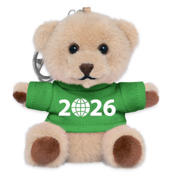 Globus 2026, Weltreise 2026, Weltkugel 2026 - Teddy Schlüsselanhänger - Grün - Vorne