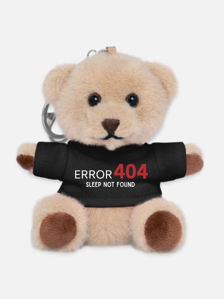Fehler 404 Schlaf nicht gefunden – Muster für Entwickler - Teddy Schlüsselanhänger - Schwarz