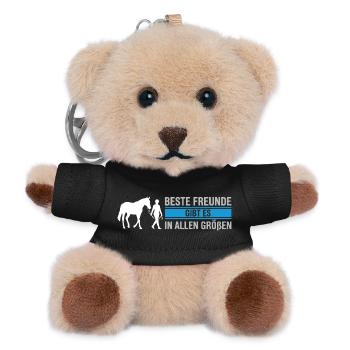Best Friends – Noble Horse & Rider Design - Teddy Keyring - black - Front