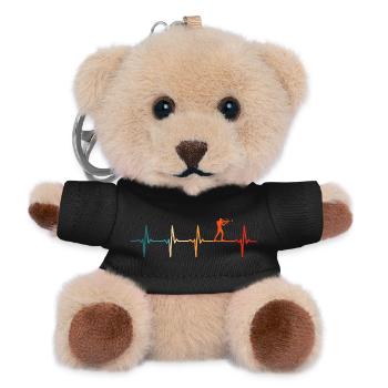 Biathlon Herzschlag Biathlet Ski - Teddy Schlüsselanhänger - Schwarz - Vorne