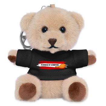 Powered By Schnitzel Austria Humor Shirt - Teddy Keyring - black - Front