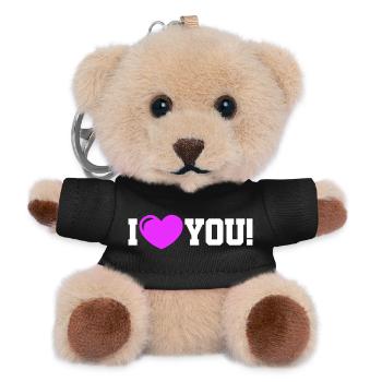 I love you - Ich Liebe Dich - Teddy Schlüsselanhänger - Schwarz - Vorne