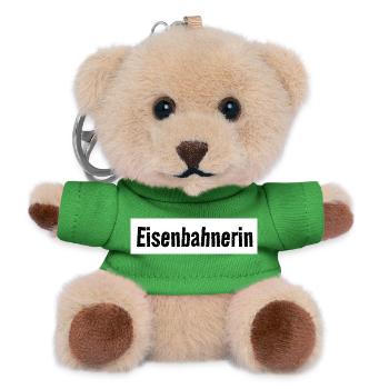 Railroad Worker Fans Train Lover Rails - Teddy Keyring - green - Front