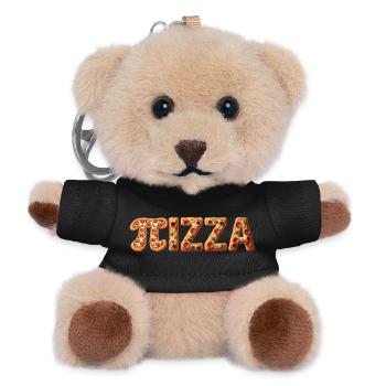 PIZZA Lettres en Croûte Colorée - Porte-clés ourson - noir - Devant