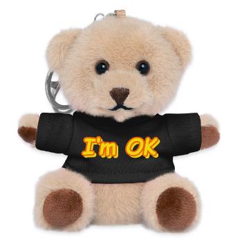 I'm OK - Teddy Keyring - black - Front