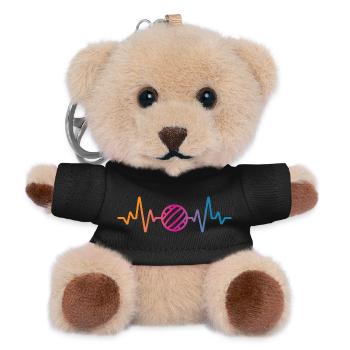 Volleyball Herzschlag - Teddy Schlüsselanhänger - Schwarz - Vorne