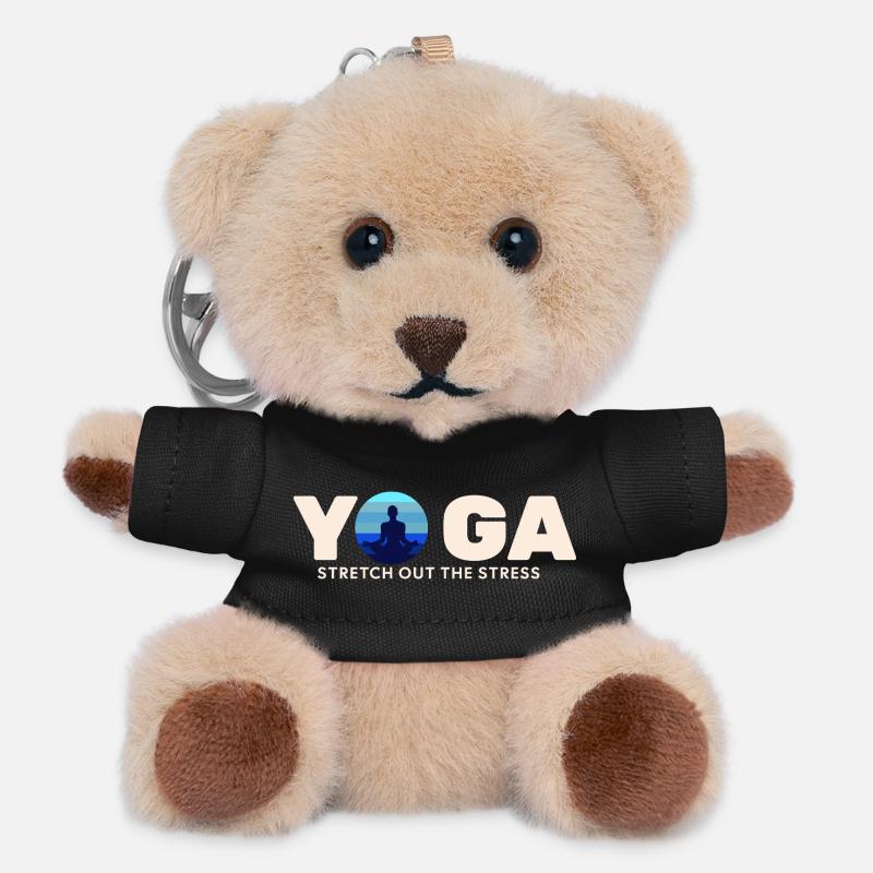 Yoga Stress Relief Circle - Teddy Keyring - black