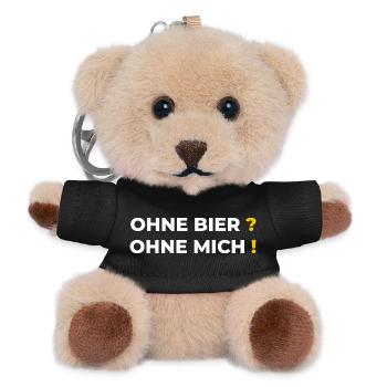 Ohne Bier Ohne Mich T-Shirt – Lustiger Bier Spruch - Teddy Schlüsselanhänger - Schwarz - Vorne