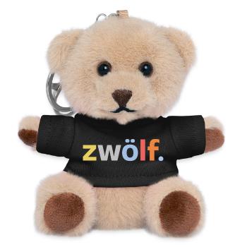 12. Geburtstag Junge Zwölf 12 Jahre Jubiläum  - Teddy Schlüsselanhänger - Schwarz - Vorne