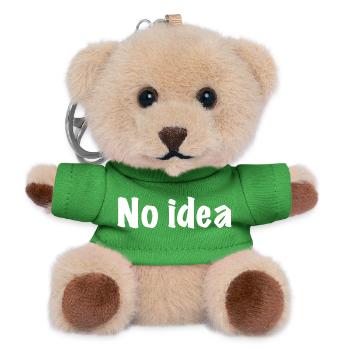 No Idea, Keine Ahnung, Kein Plan, Was weiß ich... - Teddy Schlüsselanhänger - Grün - Vorne