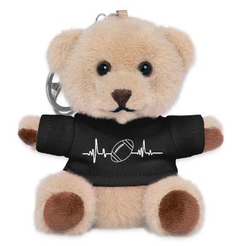 Rugby Herzschlag Rugbyspieler  - Teddy Schlüsselanhänger - Schwarz - Vorne