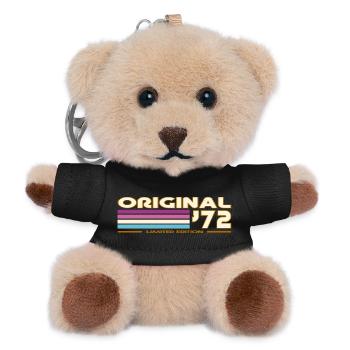 Mehrfarbige Retro-Streifen 72 - Teddy Schlüsselanhänger - Schwarz - Vorne