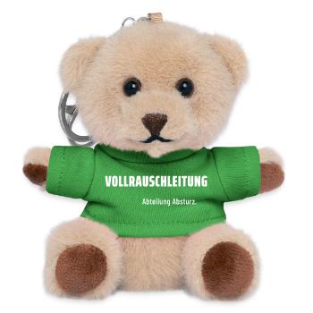 Vollrauschleitung. Abteilung Absturz. Pegelfest. - Teddy Schlüsselanhänger - Grün - Vorne