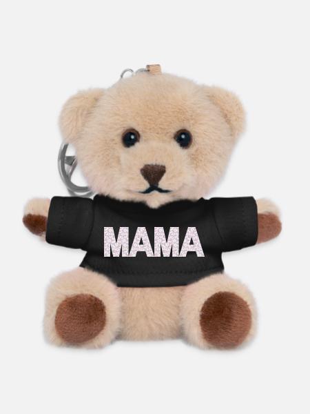 Mom Blossoms Typography - Teddy Keyring - black