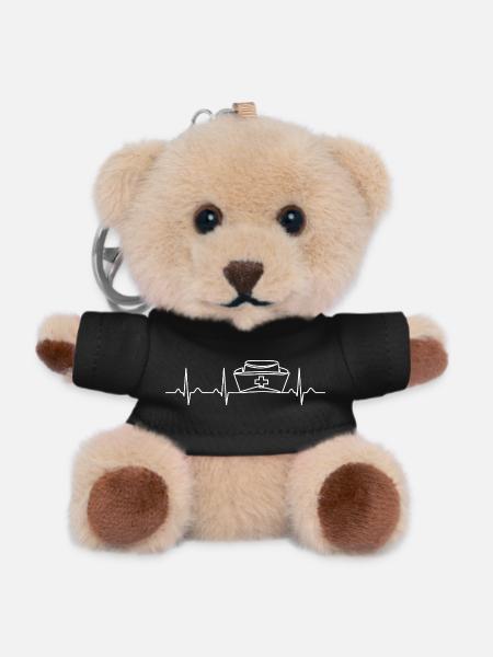 Nurse Cap Heartbeat Healthcare RN Krankenschwester Geschenk - Teddy Schlüsselanhänger - Schwarz