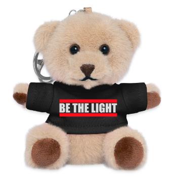 Be The Light Motivierend Positivität Spruch Logo - Teddy Schlüsselanhänger - Schwarz - Vorne