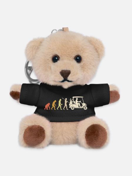 Golf Cart Evolution Funny Golfer Gift - Teddy Keyring - black