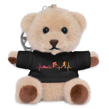 Triathlon Sunset Heartbeat Triathlet - Teddy Schlüsselanhänger - Schwarz - Vorne