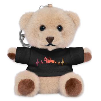Backhoe Sunset Heartbeat Loader - Teddy Keyring - black - Front