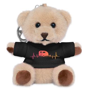 Sunset Heartbeat camper travel caravan - Teddy Keyring - black - Front