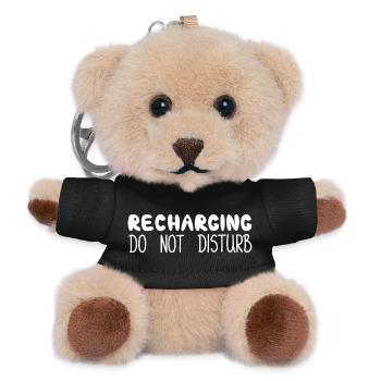 Recharging Do Not Disturb, White - Teddy Keyring - black - Front