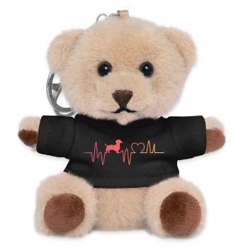 Dackel Herzschlag Dackel - Teddy Schlüsselanhänger - Schwarz - Vorne