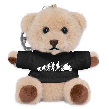Motorrad Evolution Motorradfahrer lustiger Biker - Teddy Schlüsselanhänger - Schwarz - Vorne