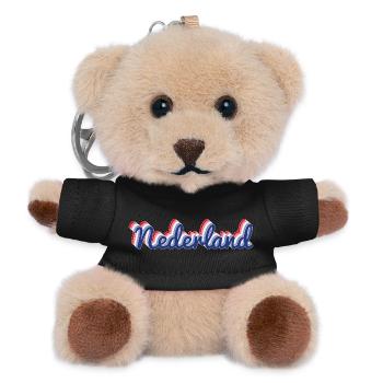Nederland Script Flag Colors - Teddy Keyring - black - Front