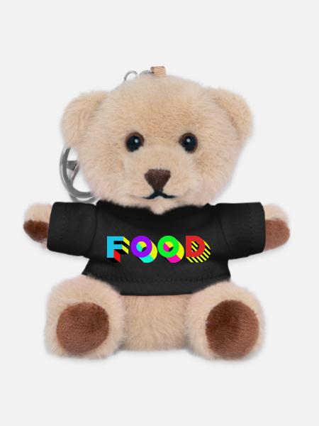 Food Food delicious - Teddy Keyring - black