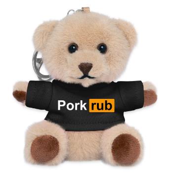 Pork Rub - Lustiger BBQ Grill & Smoker Barbecue Chef - Teddy Schlüsselanhänger - Schwarz - Vorne