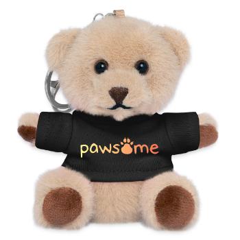 pawsome Pfote Hund paw Symbol Logo icon Farben - Teddy Schlüsselanhänger - Schwarz - Vorne