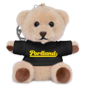 Portland Retro Script - Teddy Schlüsselanhänger - Schwarz - Vorne