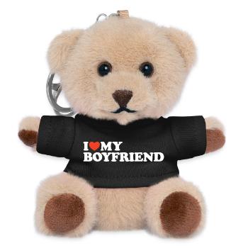 I love my boyfriend heart shirt - Teddy Keyring - black - Front