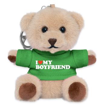 I love my boyfriend Herz Shirt - Teddy Schlüsselanhänger - Grün - Vorne