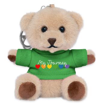 Regenbogenherzchen my journey weiss - Teddy Schlüsselanhänger - Grün - Vorne