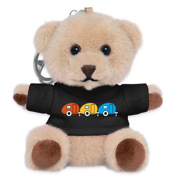 Caravan drei Trio Camping Wohnwagen Van Life Retro - Teddy Schlüsselanhänger - Schwarz - Vorne