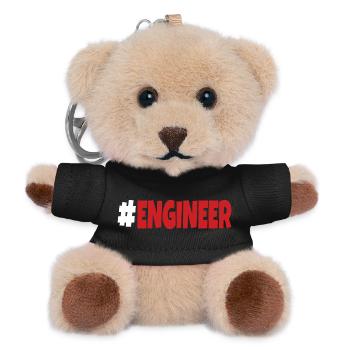 #engineer white and red - Teddy Keyring - black - Front