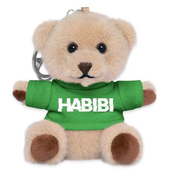 Habibi Schriftzug - Teddy Schlüsselanhänger - Grün - Vorne