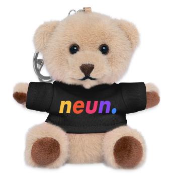 9. Geburtstag Geschenk Neun - Teddy Schlüsselanhänger - Schwarz - Vorne