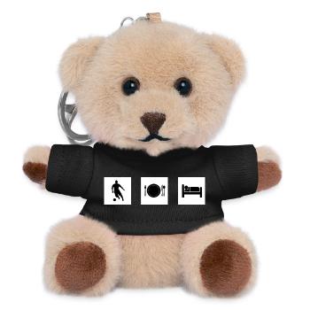 Design Thème Sport et Repas - Porte-clés ourson - noir - Devant