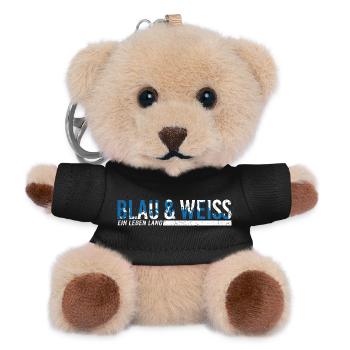 Blau und Weiß ein Leben lang - Teddy Schlüsselanhänger - Schwarz - Vorne