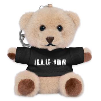ILLUSION | Cooles Streetwear-Typo-Design - Teddy Schlüsselanhänger - Schwarz - Vorne