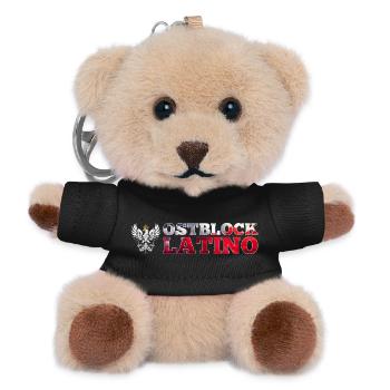 Ostblock Latino Pole Polen weißer Adler Geschenk - Teddy Schlüsselanhänger - Schwarz - Vorne