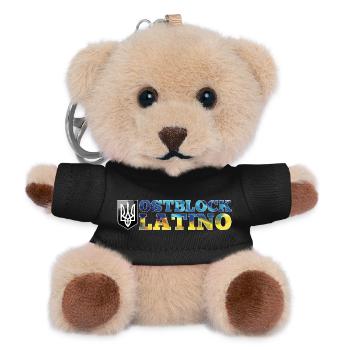 Ostblock Latino Ukrainer Ukraine Geschenk - Teddy Schlüsselanhänger - Schwarz - Vorne