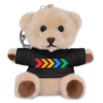Bunte Pfeile – Fortschritt in fünf Farben - Teddy Schlüsselanhänger - Schwarz - Vorne