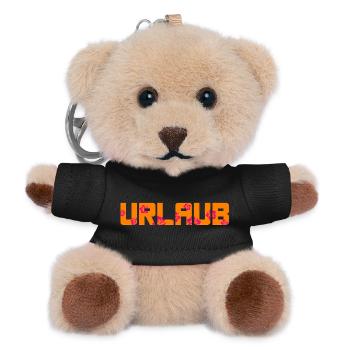 Urlaub Hibiskus Blüte Camping Camper Ferien Hawai - Teddy Schlüsselanhänger - Schwarz - Vorne