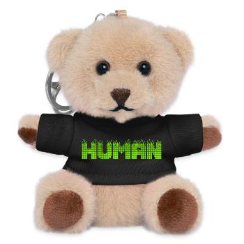 HUMAN Neon Pixel Glitch - Teddy Keyring - black - Front