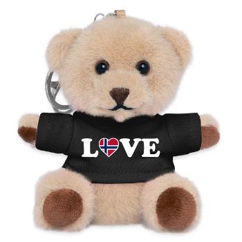 Amour - Drapeau de la Norvège - Norvège - Norvège - Porte-clés ourson - noir - Devant